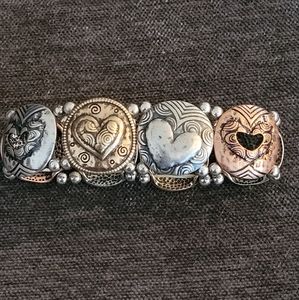 Woman's Stretch Metal Heart Bracelet